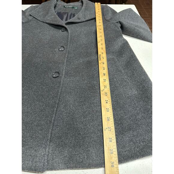 Lauren Ralph Lauren Women’s Pea Coat Wool Blend Lined Gray M Preppy Old Money - Picture 13 of 14
